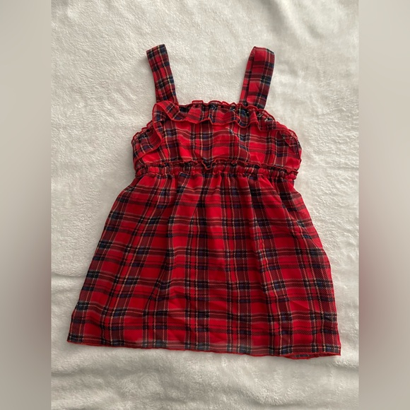 Justice Vibrant Red and Blue Plaid Shirt - Picture 1 of 5
